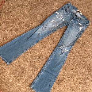 Hollister destroyed bootcut jeans